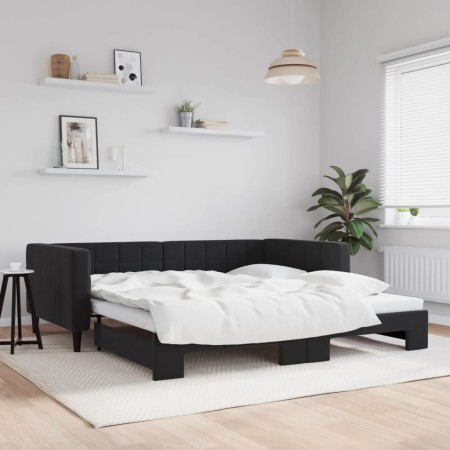 Sofá cama nido terciopelo negro 100x200 cm de vidaXL, Camas y somieres - Ref: Foro24-3196702, Precio: 265,35 €, Descuento: %