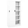 Armario de oficina puerta corredera acero blanco 90x40x180 cm de vidaXL, Taquillas y armarios de almacenamiento - Ref: Foro24...
