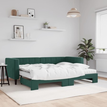 Sofá cama nido con colchón terciopelo verde oscuro 80x200 cm de vidaXL, Camas y somieres - Ref: Foro24-3196710, Precio: 439,2...