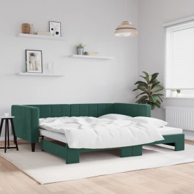 Sofá cama nido terciopelo verde oscuro 100x200 cm de vidaXL, Camas y somieres - Ref: Foro24-3196700, Precio: 259,44 €, Descue...