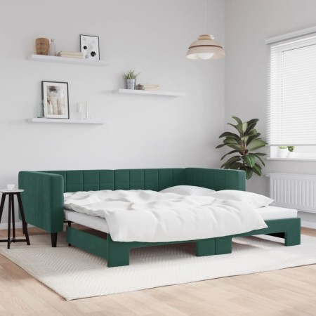 Sofá cama nido terciopelo verde oscuro 100x200 cm de vidaXL, Camas y somieres - Ref: Foro24-3196700, Precio: 259,44 €, Descue...