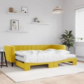 Sofá cama nido con colchón terciopelo amarillo 80x200 cm de vidaXL, Camas y somieres - Ref: Foro24-3196713, Precio: 407,04 €,...