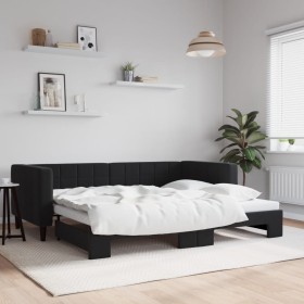 Sofá cama nido terciopelo negro 90x200 cm de vidaXL, Camas y somieres - Ref: Foro24-3196695, Precio: 238,19 €, Descuento: %