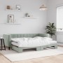Sofá cama nido con colchón terciopelo gris claro 80x200 cm de vidaXL, Camas y somieres - Ref: Foro24-3196708, Precio: 442,46 ...
