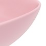 Lavabo de cuarto de baño redondo cerámica rosa mate de vidaXL, Lavabos - Ref: Foro24-146977, Precio: 63,71 €, Descuento: %