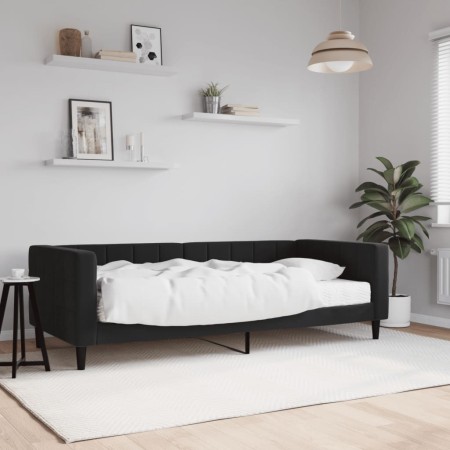 Sofá cama con colchón terciopelo negro 90x200 cm de vidaXL, Camas y somieres - Ref: Foro24-3196671, Precio: 298,62 €, Descuen...