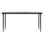 Mesa comedor jardín acero y vidrio templado negro 160x80x74 cm en Mesas de jardín | Comprar online en Foru.es