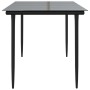 Mesa comedor jardín acero y vidrio templado negro 160x80x74 cm en Mesas de jardín | Comprar online en Foru.es