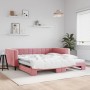 Sofá cama nido terciopelo rosa 100x200 cm de vidaXL, Camas y somieres - Ref: Foro24-3196701, Precio: 283,31 €, Descuento: %