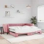 Sofá cama nido con colchón terciopelo rosa 100x200 cm de vidaXL, Camas y somieres - Ref: Foro24-3196725, Precio: 444,49 €, De...