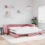 Sofá cama nido con colchón terciopelo rosa 100x200 cm de vidaXL, Camas y somieres - Ref: Foro24-3196725, Precio: 452,36 €, De...