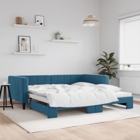 Sofá cama nido terciopelo azul 100x200 cm de vidaXL, Camas y somieres - Ref: Foro24-3196697, Precio: 261,40 €, Descuento: %