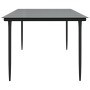 Mesa comedor jardín acero y vidrio templado negro 200x100x74 cm en Mesas de jardín | Comprar online en Foru.es