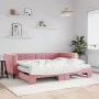 Sofá cama nido con colchón terciopelo rosa 90x200 cm de vidaXL, Camas y somieres - Ref: Foro24-3196718, Precio: 443,71 €, Des...