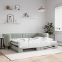 Sofá cama nido terciopelo gris claro 90x200 cm de vidaXL, Camas y somieres - Ref: Foro24-3196691, Precio: 255,14 €, Descuento: %