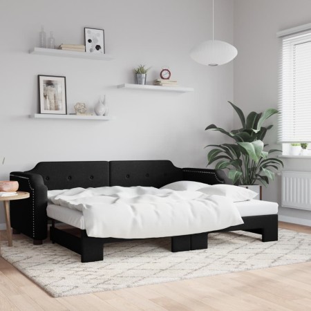 Sofá cama nido tela negro 90x200 cm de vidaXL, Camas y somieres - Ref: Foro24-3197636, Precio: 261,70 €, Descuento: %