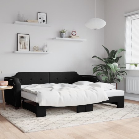 Sofá cama nido tela negro 80x200 cm de vidaXL, Camas y somieres - Ref: Foro24-3197631, Precio: 256,19 €, Descuento: %