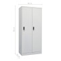 Armario de acero gris claro 80x50x180 cm de vidaXL, Armarios roperos - Ref: Foro24-335967, Precio: 320,89 €, Descuento: %