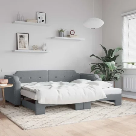 Sofá cama nido tela gris claro 100x200 cm de vidaXL, Camas y somieres - Ref: Foro24-3197639, Precio: 267,82 €, Descuento: %