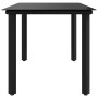 Mesa comedor jardín acero y vidrio templado negro 160x80x74 cm en Mesas de jardín | Comprar online en Foru.es