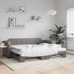 Trundle sofa bed taupe gray fabric 80x200 cm by vidaXL, Beds and slatted bases - Ref: Foro24-3197632, Price: 253,18 €, Discou...