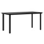 Mesa comedor jardín acero y vidrio templado negro 160x80x74 cm en Mesas de jardín | Comprar online en Foru.es