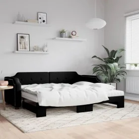 Trundle sofa bed with black fabric mattress 80x200 cm by vidaXL, Beds and slatted bases - Ref: Foro24-3197649, Price: 426,97 ...