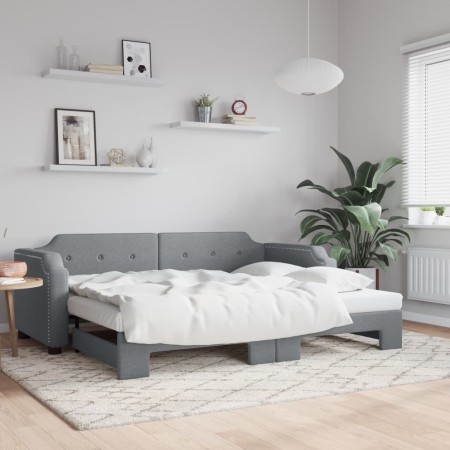 Sofá cama nido tela gris claro 90x190 cm de vidaXL, Camas y somieres - Ref: Foro24-3197644, Precio: 250,91 €, Descuento: %