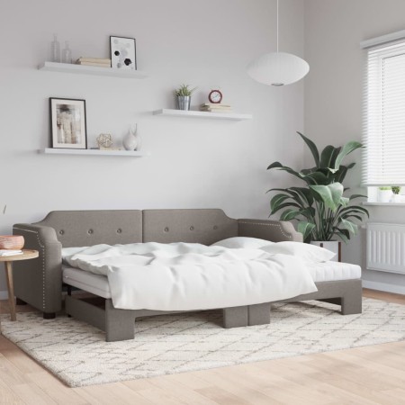 Sofá cama nido con colchón tela gris taupe 100x200 cm de vidaXL, Camas y somieres - Ref: Foro24-3197660, Precio: 446,83 €, De...