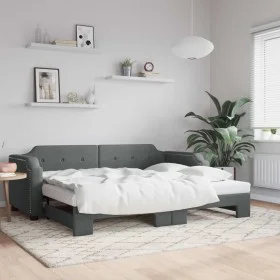 Sofá cama nido tela gris oscuro 90x190 cm de vidaXL, Camas y somieres - Ref: Foro24-3197645, Precio: 250,88 €, Descuento: %