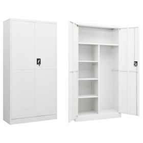 Armario de taquilla de acero blanco 90x40x180 cm de vidaXL, Armarios archivadores - Ref: Foro24-335970, Precio: 324,47 €, Des...