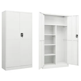 Armario de taquilla de acero blanco 90x40x180 cm de vidaXL, Armarios archivadores - Ref: Foro24-335970, Precio: 343,69 €, Des...