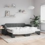 Sofá cama nido con colchón tela gris oscuro 90x190 cm de vidaXL, Camas y somieres - Ref: Foro24-3197663, Precio: 420,75 €, De...