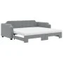 Sofá cama nido con colchón tela gris claro 90x190 cm de vidaXL, Camas y somieres - Ref: Foro24-3197662, Precio: 410,32 €, Des...