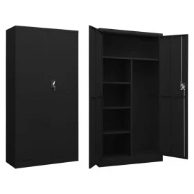 Black steel locker cabinet 90x40x180 cm by vidaXL, Filing cabinets - Ref: Foro24-335972, Price: 330,55 €, Discount: %