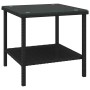 Mesa auxiliar vidrio templado ratán sintético negro 45x45x45 cm en Mesas auxiliares | Comprar online en Foru.es