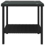 Mesa auxiliar vidrio templado ratán sintético negro 45x45x45 cm en Mesas auxiliares | Comprar online en Foru.es