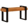 Banco piel de cabra auténtica negro y marrón 110 cm de vidaXL, Bancos de comedor y cocina - Ref: Foro24-342210, Precio: 163,5...