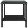 Mesa auxiliar vidrio templado ratán sintético negro 45x45x45 cm en Mesas auxiliares | Comprar online en Foru.es