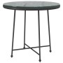 Mesa de comedor de vidrio templado y acero negro 80 cm en Mesas de jardín | Comprar online en Foru.es