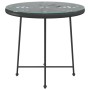 Mesa de comedor de vidrio templado y acero negro 80 cm en Mesas de jardín | Comprar online en Foru.es