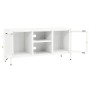 Mueble para el televisor acero y vidrio blanco 105x35x52 cm de vidaXL, Muebles TV - Ref: Foro24-336059, Precio: 94,65 €, Desc...