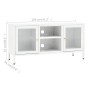 Mueble para el televisor acero y vidrio blanco 105x35x52 cm de vidaXL, Muebles TV - Ref: Foro24-336059, Precio: 94,65 €, Desc...