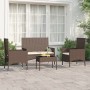 Set muebles de jardín 4 piezas y cojines ratán sintético marrón en Conjuntos de jardín | Comprar online en Foru.es