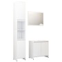 Juego de muebles de baño 3 pzas madera ingeniería blanco brillo de vidaXL, Muebles de baño - Ref: Foro24-3056940, Precio: 145...