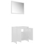 Juego de muebles de baño 3 pzas madera ingeniería blanco brillo de vidaXL, Muebles de baño - Ref: Foro24-3056940, Precio: 145...