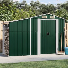 Cobertizo de jardín acero galvanizado verde 277x93x179 cm de vidaXL, Cobertizos - Ref: Foro24-364514, Precio: 267,24 €, Descu...