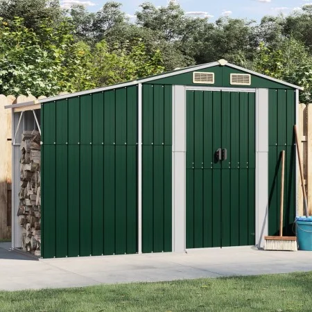 Cobertizo de jardín acero galvanizado verde 277x93x179 cm de vidaXL, Cobertizos - Ref: Foro24-364514, Precio: 251,46 €, Descu...
