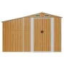 Cobertizo de jardín acero galvanizado marrón 277x93x179 cm de vidaXL, Cobertizos - Ref: Foro24-364522, Precio: 266,13 €, Desc...