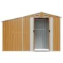 Cobertizo de jardín acero galvanizado marrón 277x93x179 cm de vidaXL, Cobertizos - Ref: Foro24-364522, Precio: 266,13 €, Desc...